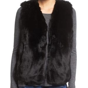 Madewell Women's Black Fur Vest Size XS